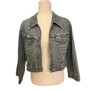 INFINITY brand maternity Jean jacket. Size L.